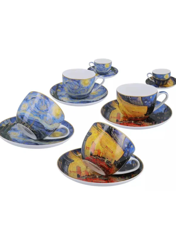 Succubus Art van Gogh Starry Night Set of 2 Cups And Saucers