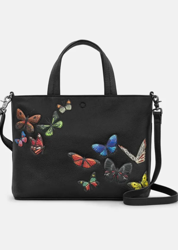 Succubus Bags Books Amongst Butterflies Leathern Grab Bag Black