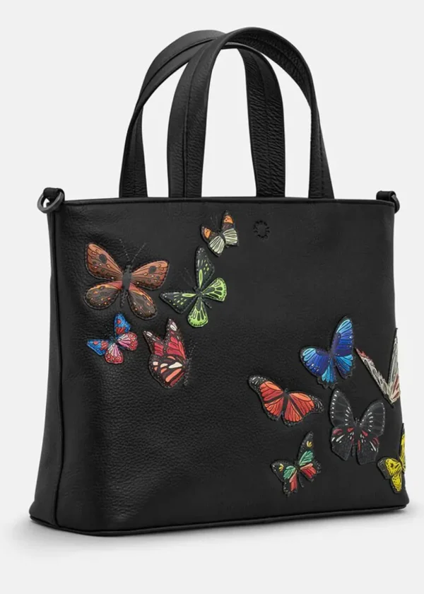 Succubus Bags Books Amongst Butterflies Leathern Grab Bag Black