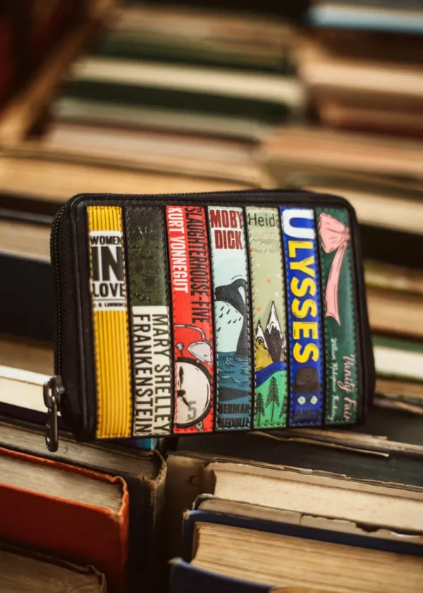 Succubus Bags Books Classic Bookworm Vegan Zip Around Wallet Black