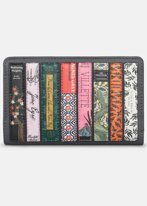 Succubus Bags Books Emily Bronte Bookworm Leather Zip Around Wallet Grey