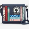 Succubus Bags Books Jane Austen Bookworm Leather Flap Shoulderbag Navy