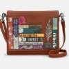 Succubus Bags Books Shakespeare Bookworm Leather Flap Crossbody Bag Brown