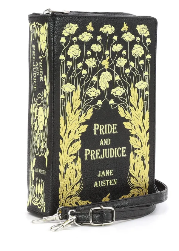 Succubus Bags Pride and Prejudice Floral Book Bag Black