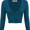 Succubus Clothing Retro Korte 50's Cardigan Teal Blue