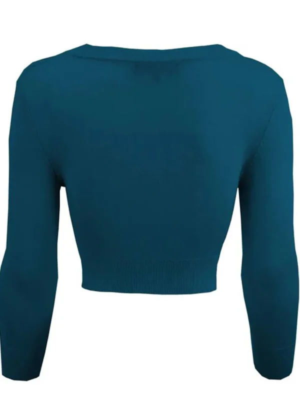 Succubus Clothing Retro Korte 50's Cardigan Teal Blue