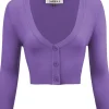 Succubus Clothing Retro Short 50's Cardigan Blueberry Purple