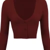 Succubus Clothing Retro Short 50's Cardigan Burgundy