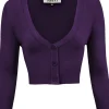 Succubus Clothing Retro Short 50's Cardigan Grape Purple