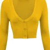 Succubus Clothing Retro Short 50's Cardigan Honey Yellow