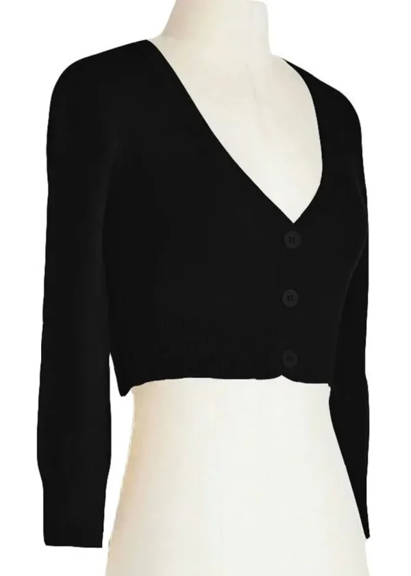 Succubus Clothing Retro Short 50's Cardigan Black