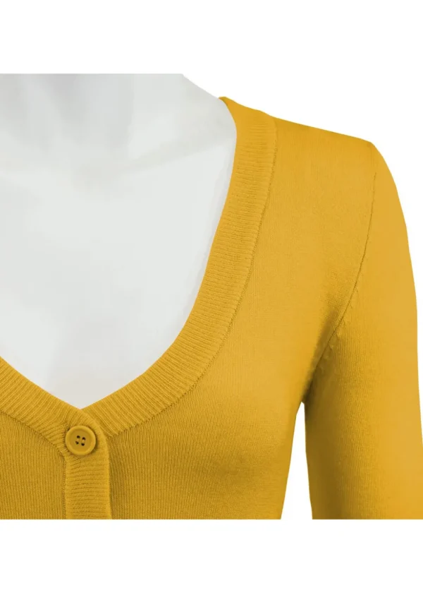 Succubus Clothing Retro Short 50's Cardigan Honey Yellow