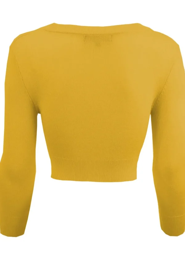 Succubus Clothing Retro Short 50's Cardigan Honey Yellow