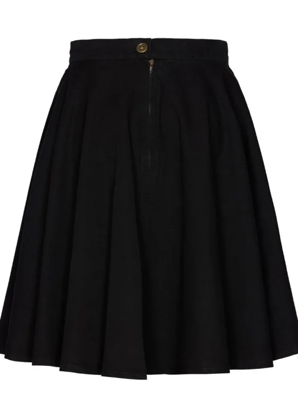 Succubus Clothing Suzy Denim 50's Swing Skirt Black