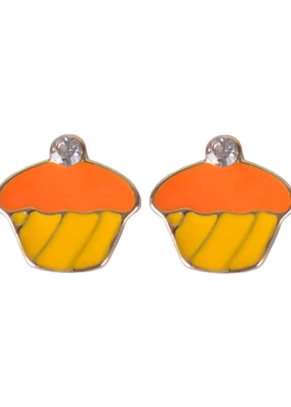 Succubus Crystal Cupcake Earrings Yellow