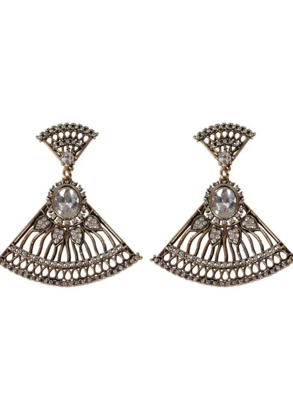 Succubus Crystal Fan Old Hollywood Glamour 20's Earrings
