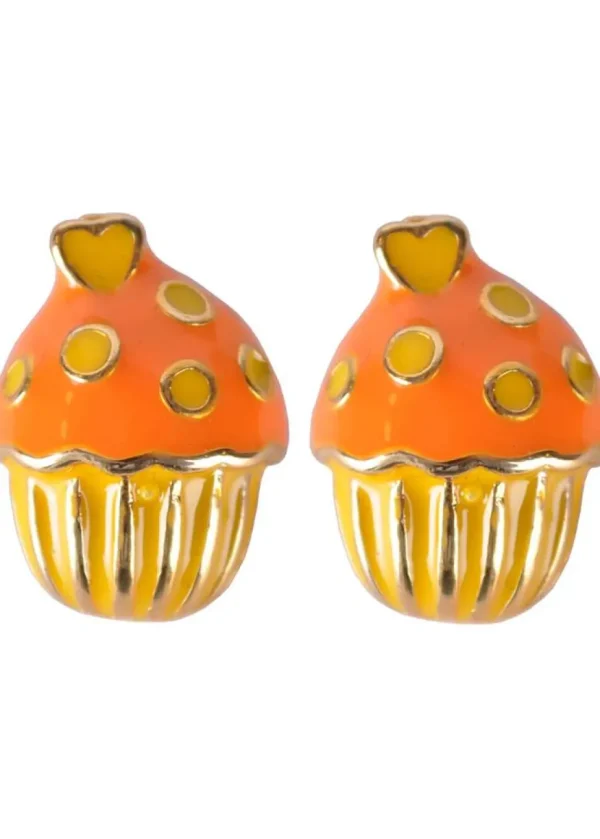Succubus Cupcake Glossy Earrings Yellow