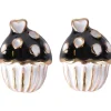 Succubus Cupcake Glossy Earrings White
