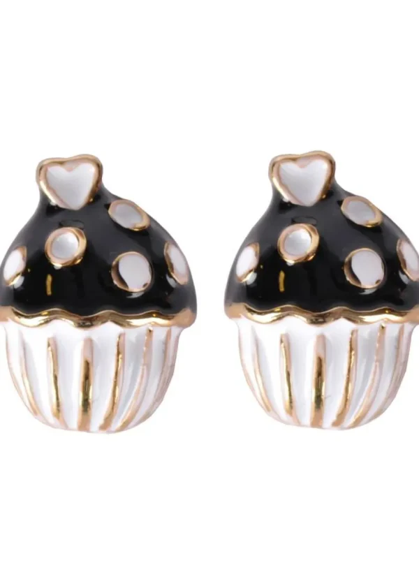 Succubus Cupcake Glossy Earrings White