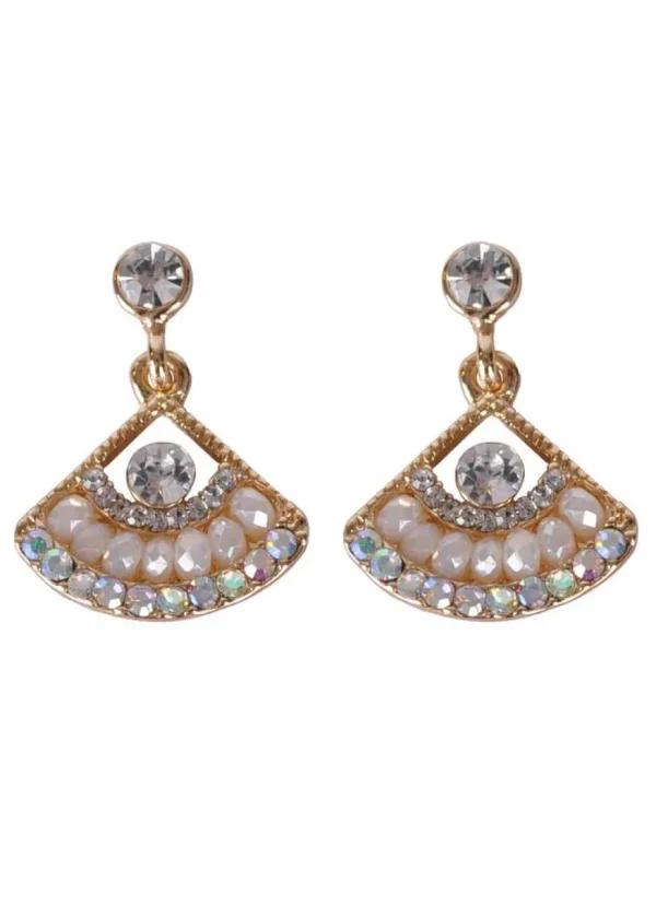 Succubus Diamond Fan 40's Earrings Gold