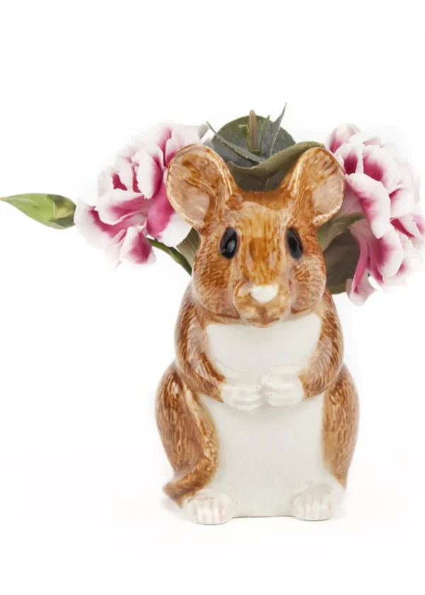Succubus Home Animal Wood Mouse Vase Brown