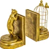 Succubus Home Curious Cat Set Bookends Antique Gold