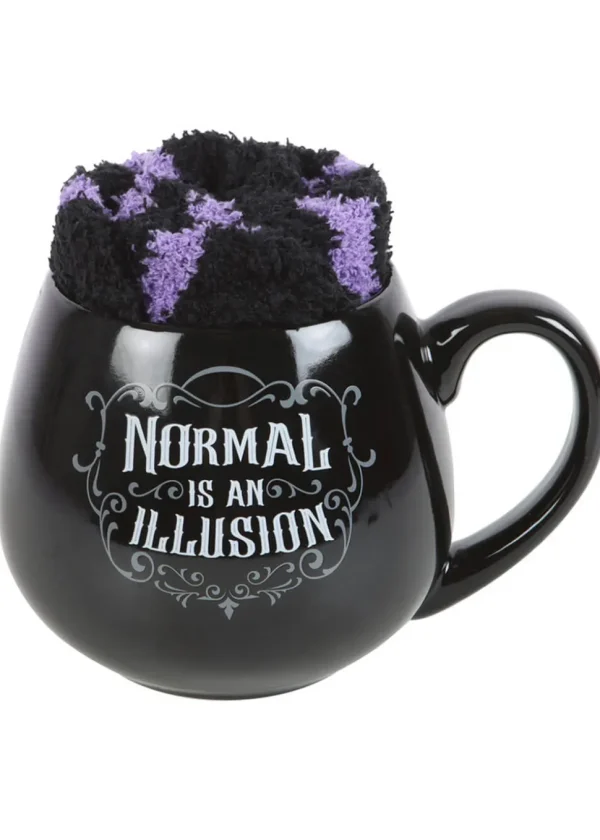 Succubus Home Normal Is An Illusion Set Mug With Socks Black