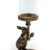 Succubus Home Rabbit Candle Holder Antique Gold
