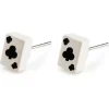 Succubus Jewellery Cards Clubs Stud Earrings Black
