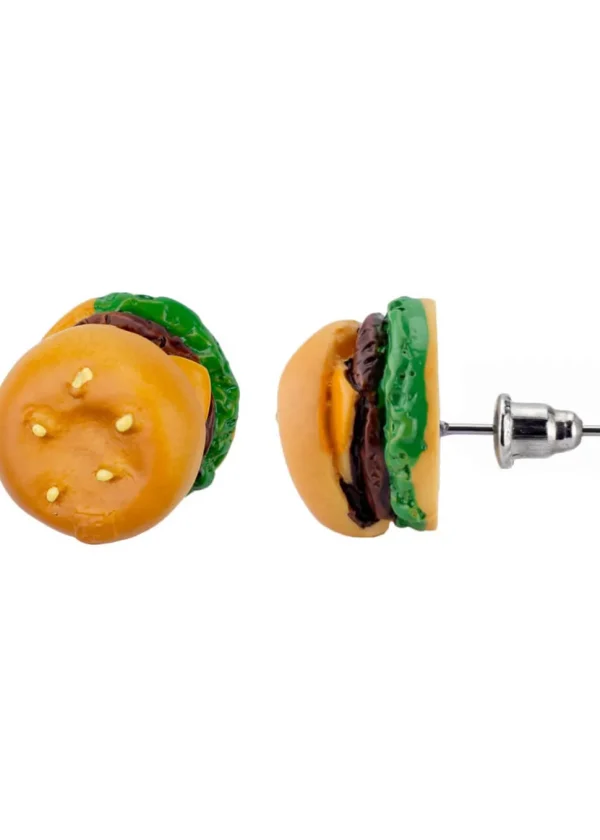 Succubus Jewels Fast Food Hamburger Stud Earrings
