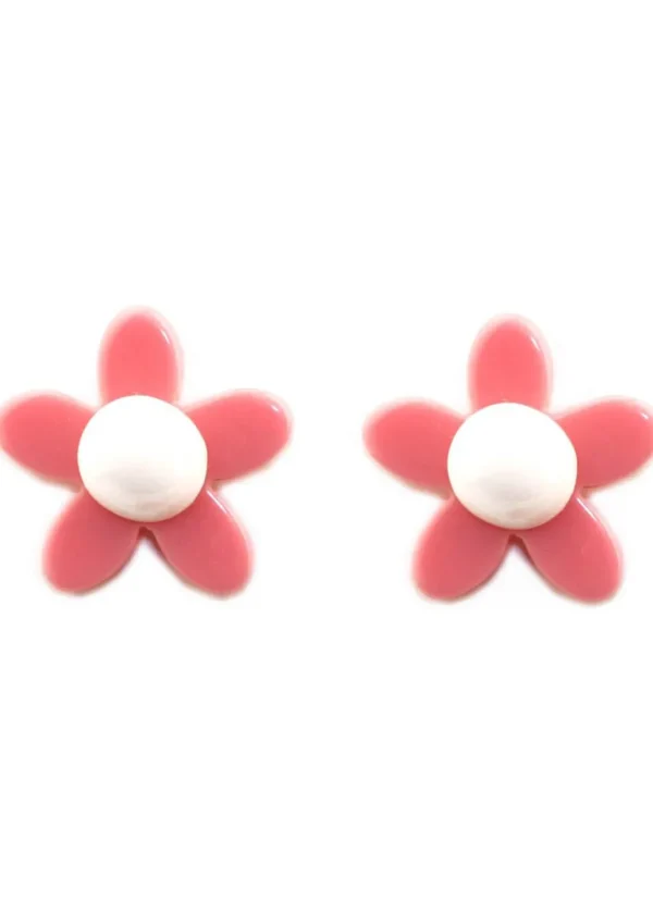 Succubus Jewels Groovy Flowers 60's Earrings Pink