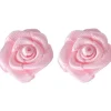 Succubus Satin Rose Earrings Soft Pink