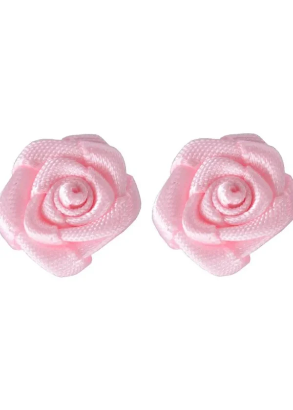 Succubus Satin Rose Earrings Soft Pink