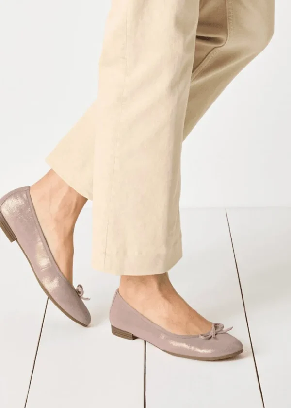 Tamaris Audrey Pearl Leather Ballerinas Pink