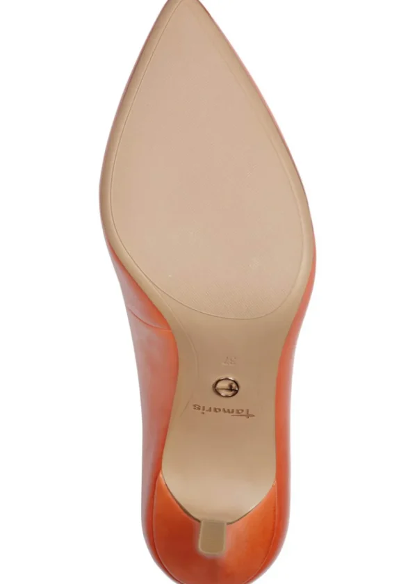 Tamaris Carrie Leather Pumps Orange