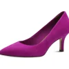 Tamaris Carrie Leather 50's Pumps Dark Pink