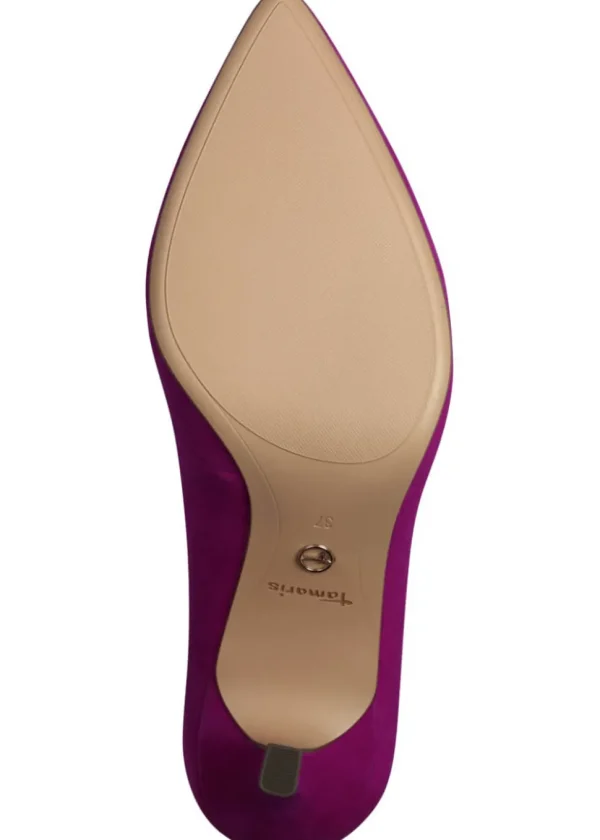 Tamaris Carrie Leather 50's Pumps Dark Pink