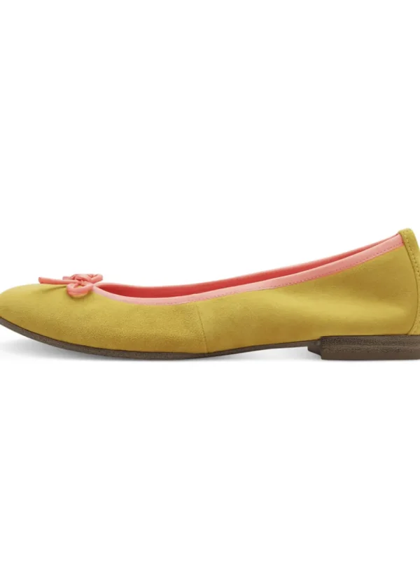 Tamaris Claire Leren Ballerina's Yellow