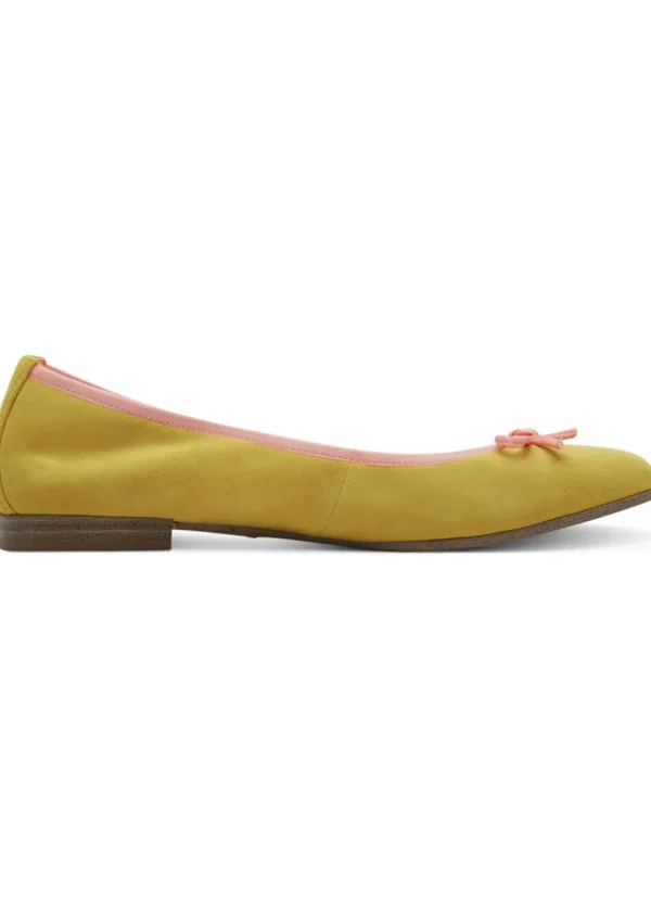 Tamaris Claire Leren Ballerina's Yellow