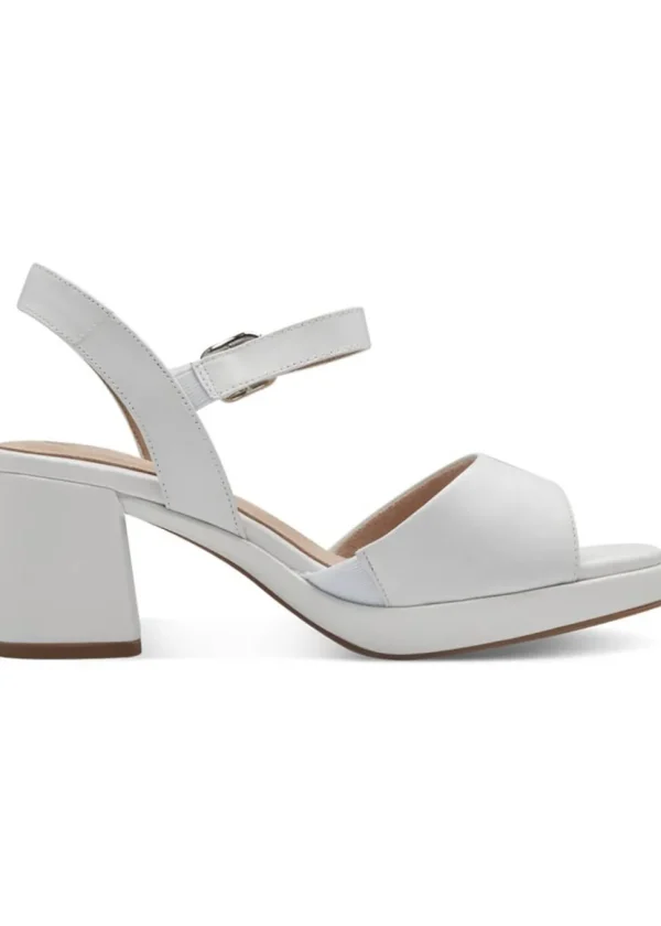 Tamaris Comfort Alexis Leather 60's Sandals Pumps White