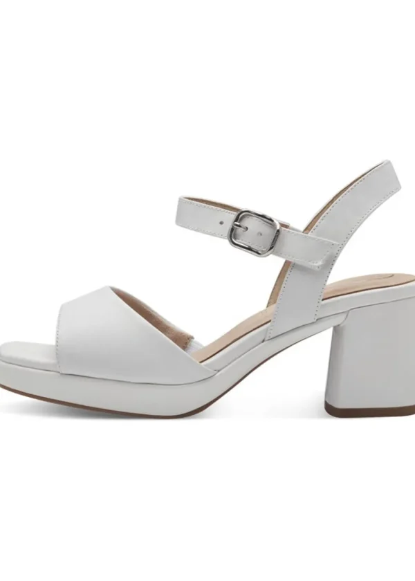 Tamaris Comfort Alexis Leather 60's Sandals Pumps White