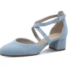 Tamaris Comfort Annabelle Suede Leather Pumps Light Blue