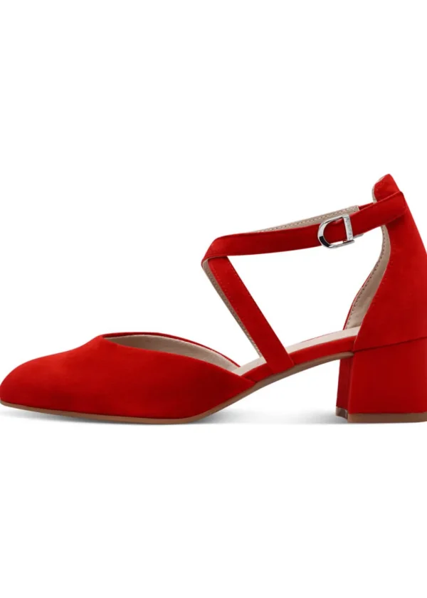 Tamaris Comfort Annabelle Suede Leather Pumps Red