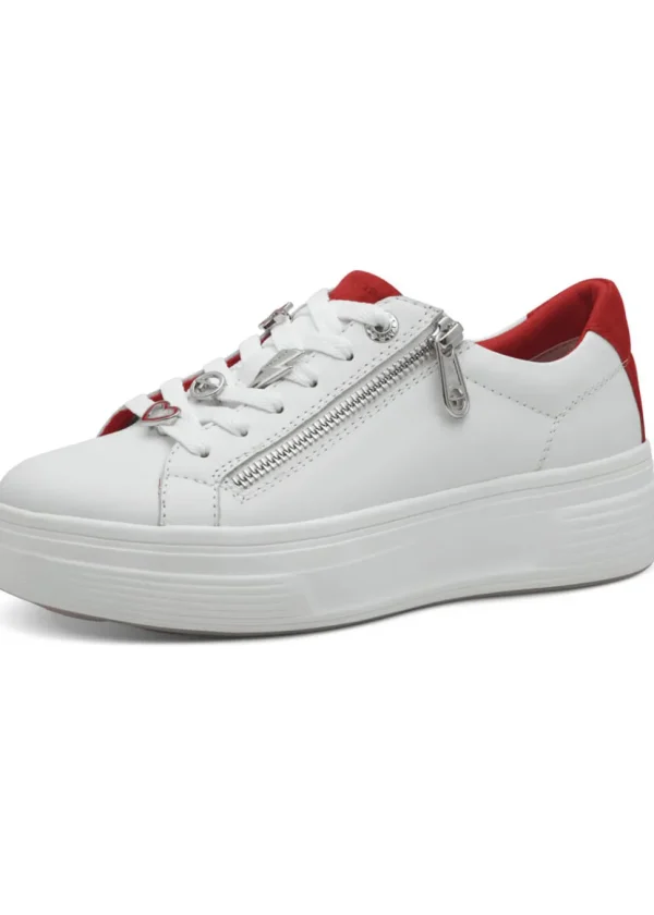 Tamaris Comfort Eden Heart Sneakers White Red