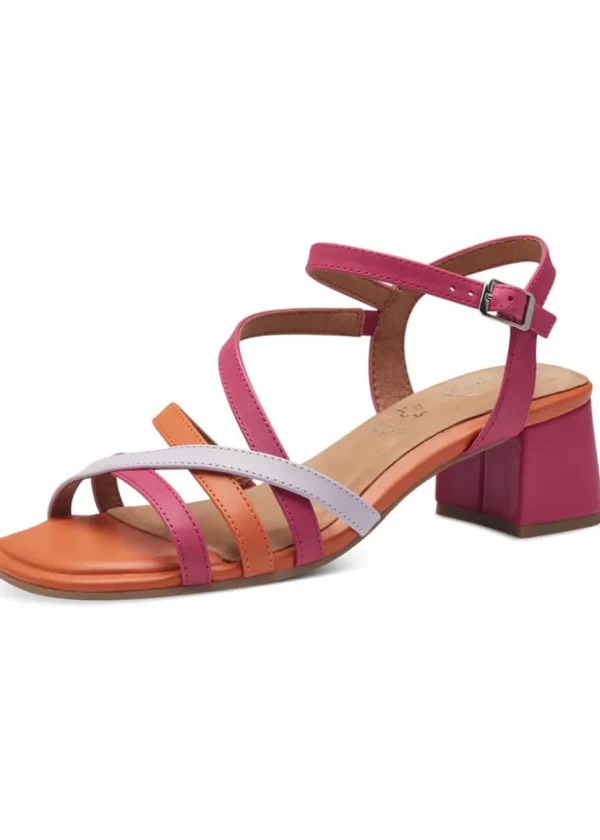 Tamaris Comfort Gina Leather 70's Sandals Pumps Fuchsia