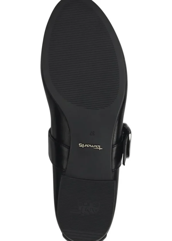 Tamaris Glinda Leren Ballerinas Black
