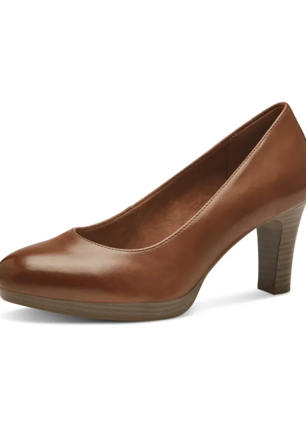 Tamaris Helena Leather 50's Pumps Cognac