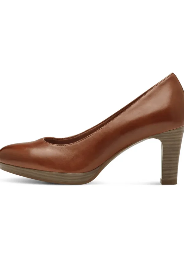 Tamaris Helena Leather 50's Pumps Cognac