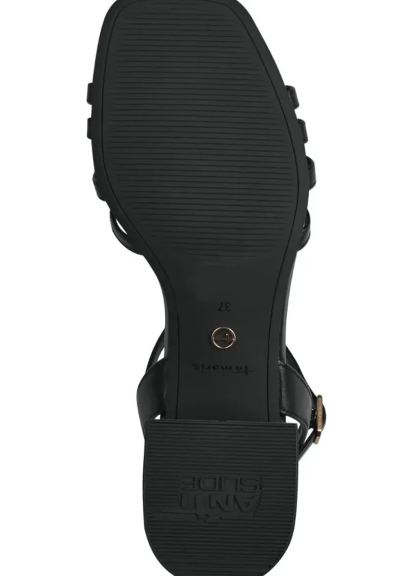 Tamaris Jane Leather 60's Sandals Pumps Black
