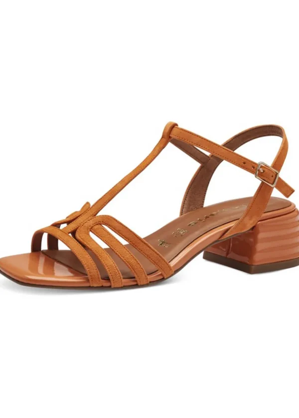 Tamaris Jane Leren 60's Sandals Pumps Orange
